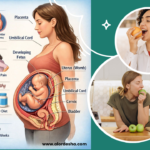 Pregnancy Stages Guide chart showing fetal development and mother body changes during pregnancy